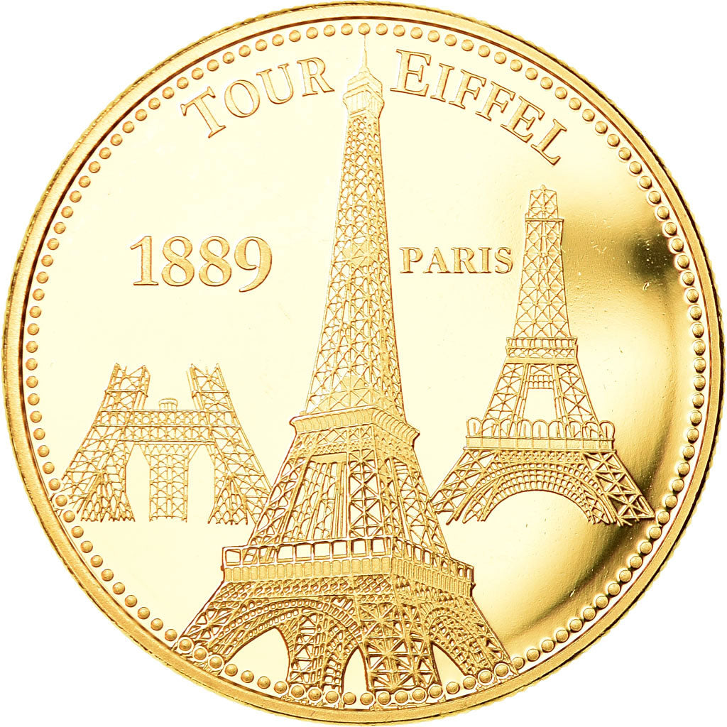 France, Médaille, Paris - La Tour Eiffel, FDC, Copper-Nickel Gilt