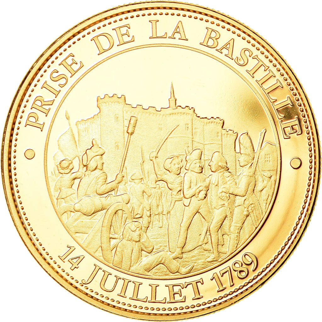 Francia, medaglia, Révolution Française, Prise de la Bastille, FDC, Doratura
