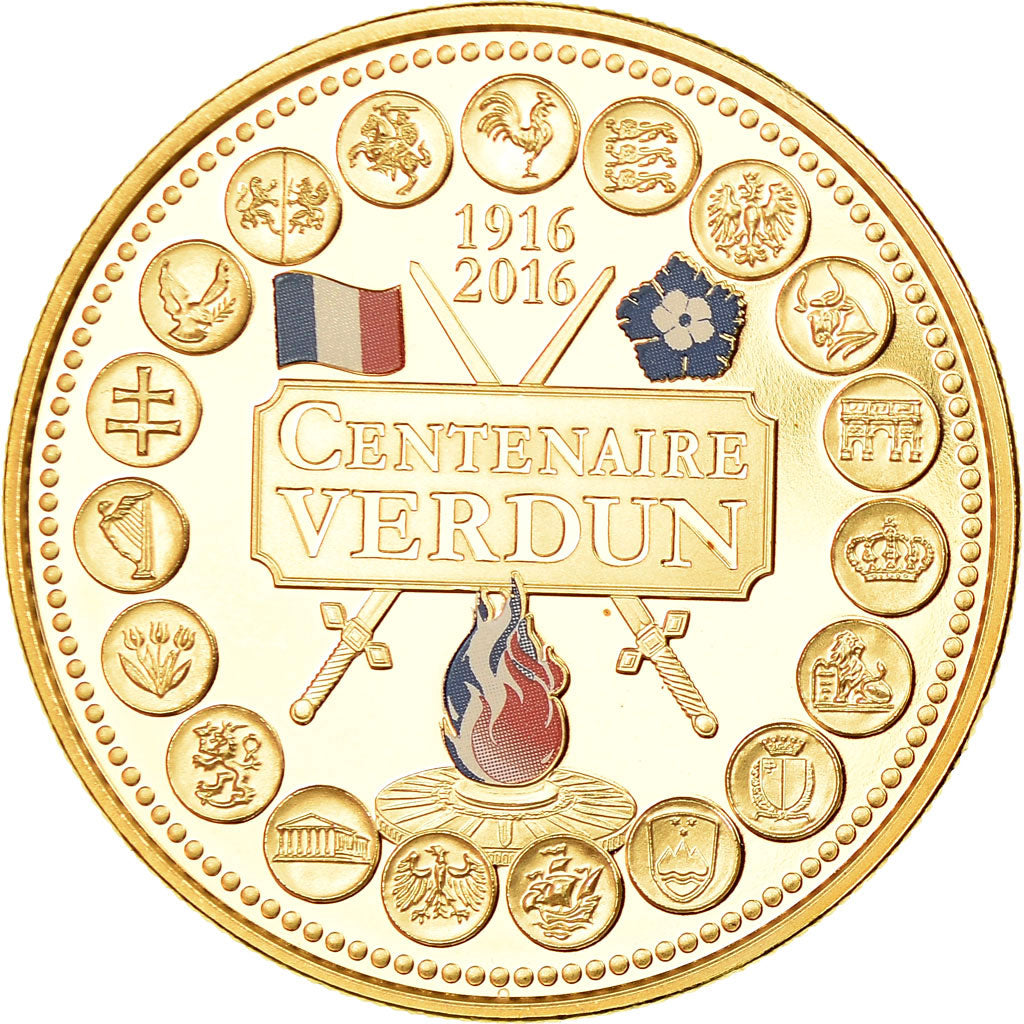 France, Medal, L'Europe des XXVIII, Centenaire de Verdun, 2016, MS(65-70)