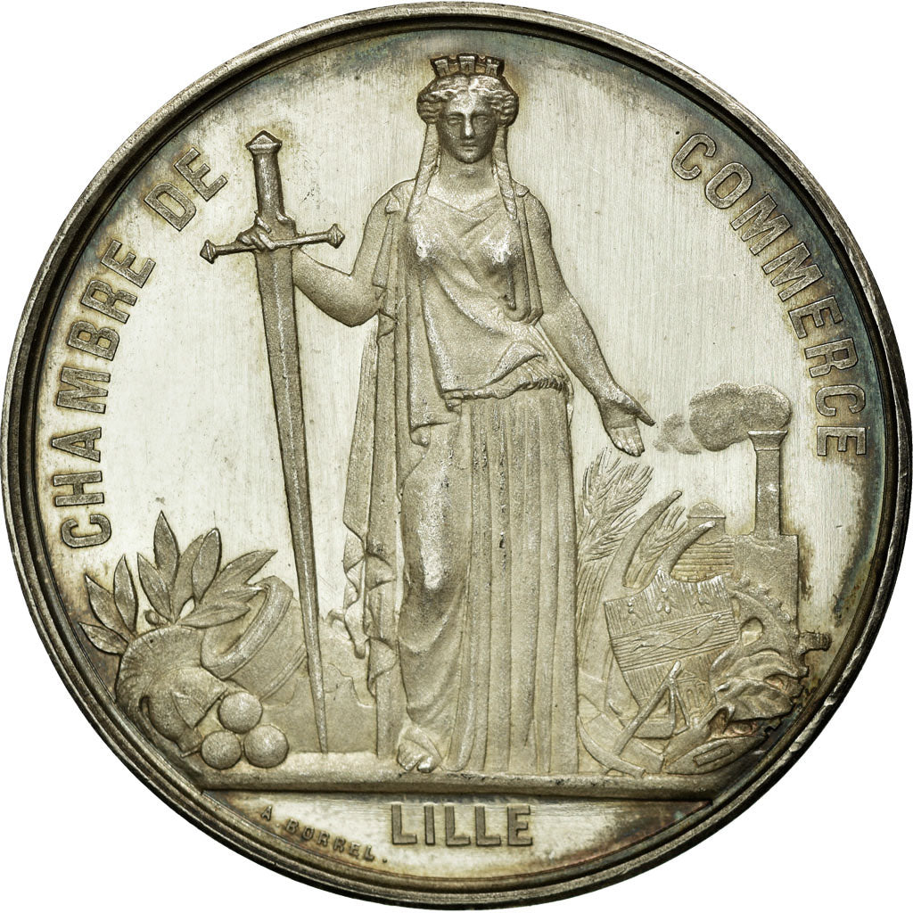 France, Token, Chamber of Commerce, 1867, MS(60-62), Silver