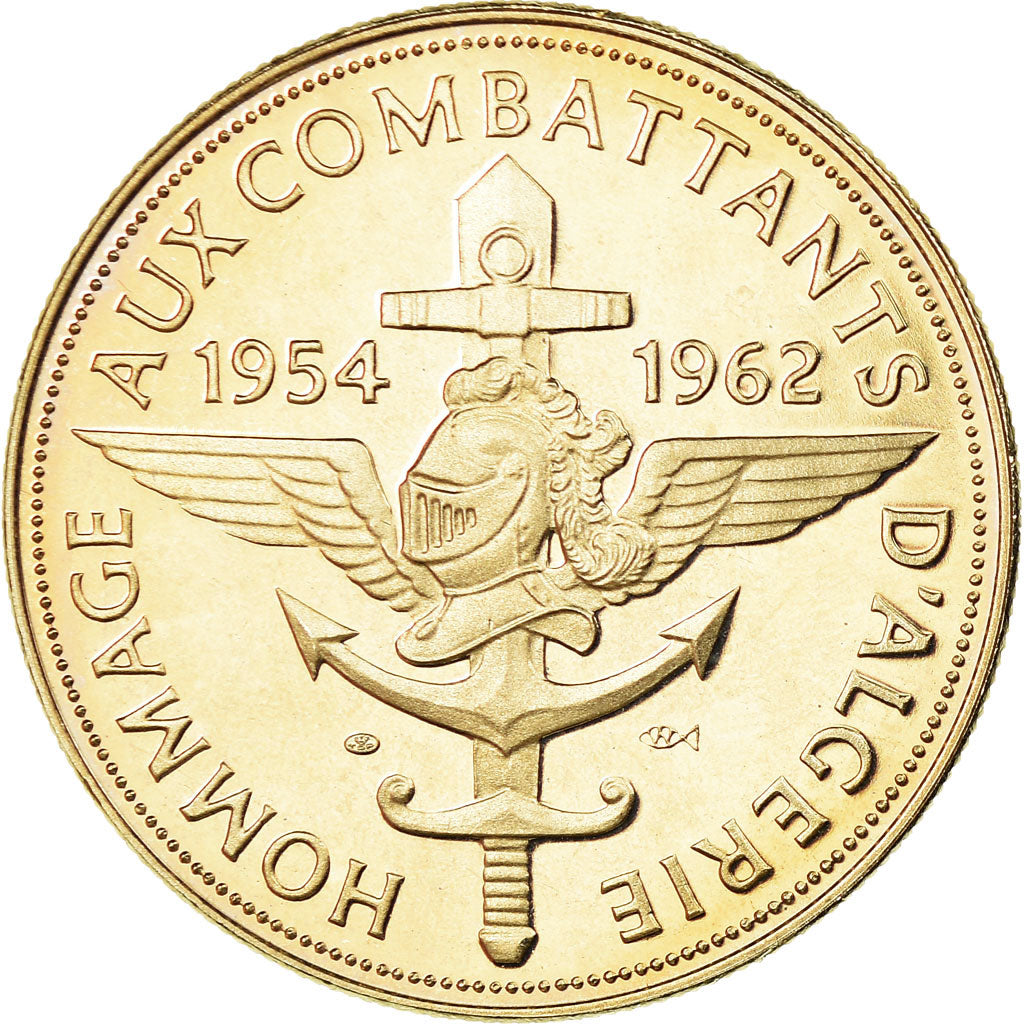 France, Medal, Hommage aux Combattants d'Algérie, MS(65-70), Copper-nickel