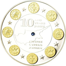 Cyprus, Medal, 10 Ans de l'Euro, Chypre, MS(65-70), Copper Plated Silver