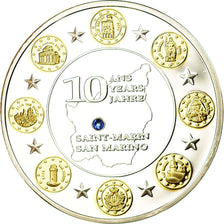 San Marino, Medal, 10 Ans de l'Euro, Saint-Marin, 2012, MS(65-70), Copper Plated