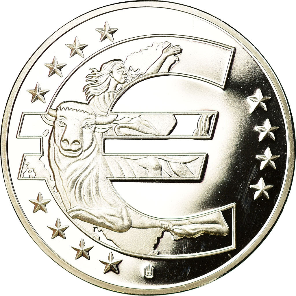 Monaco, Medal, 10 Ans de l'Europe, Monaco, MS(65-70), Miedź platerowana srebrem