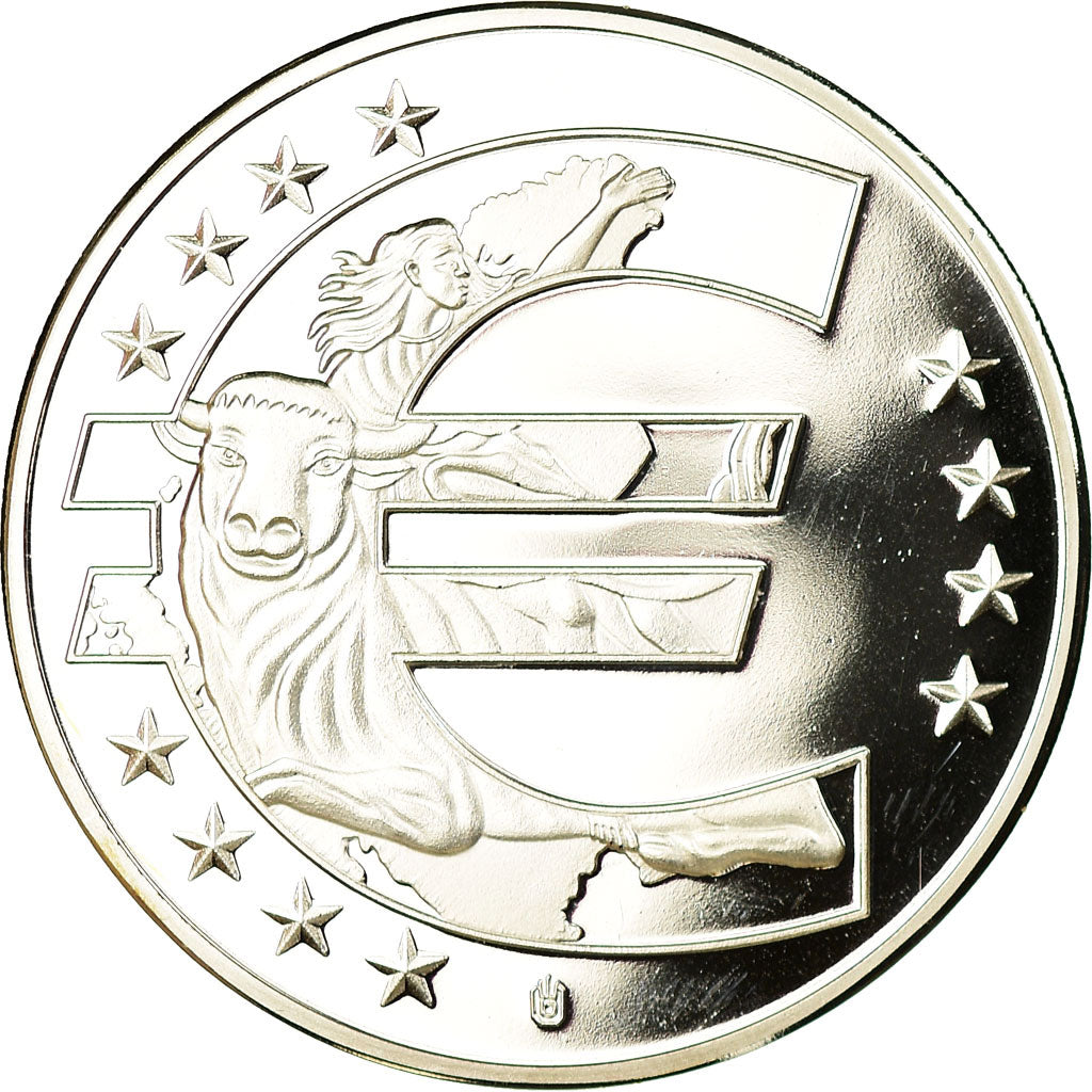 Vaticano, medaglia, 10 ans de l'Euro, Vatican, 2012, FDC, Copper Plated Silver