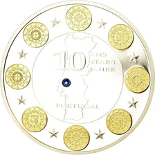 Portugal, Medal, 10 ans de l'Euro, MS(65-70), Copper Plated Silver