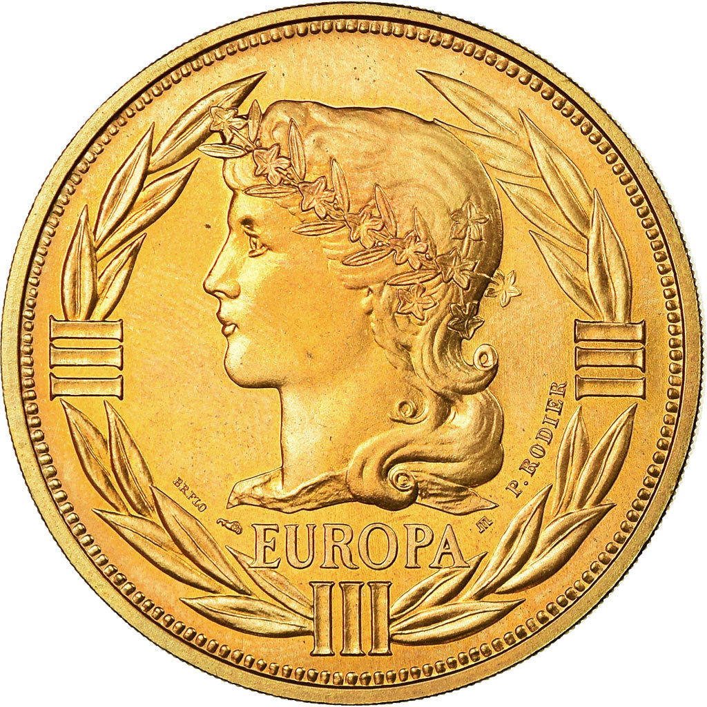 Francia, medaglia, Ecu Europa, Marianne, 1988, Rodier, FDC, Bronzo dorato
