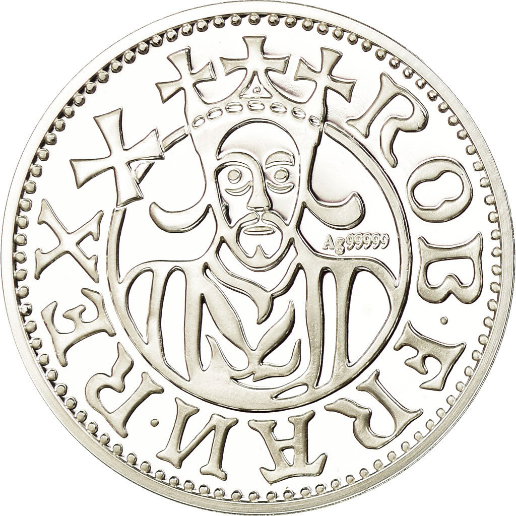 France, Medal, Reproduction denier de Robert II, MS(65-70), Silver