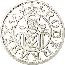 France, Medal, Reproduction denier de Robert II, MS(65-70), Silver