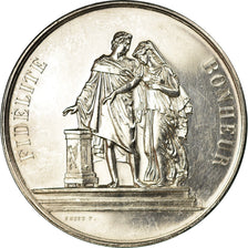 França, Medal, Mariage, Fidélité Bonheur, Petit, MS(60-62), Prata