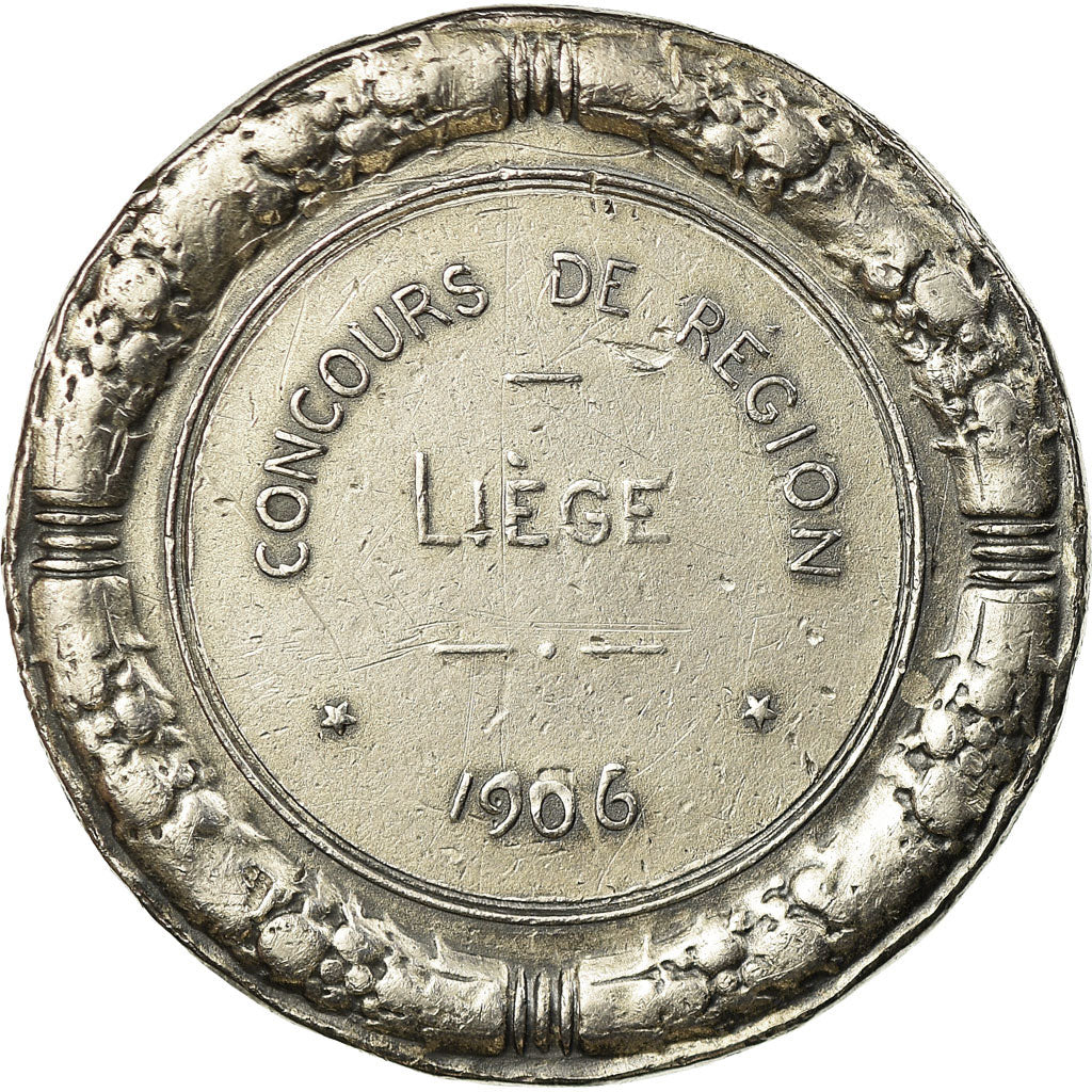 Belgio, medaglia, Agriculture, Concours de Région, Liège, 1906, BB, Argento