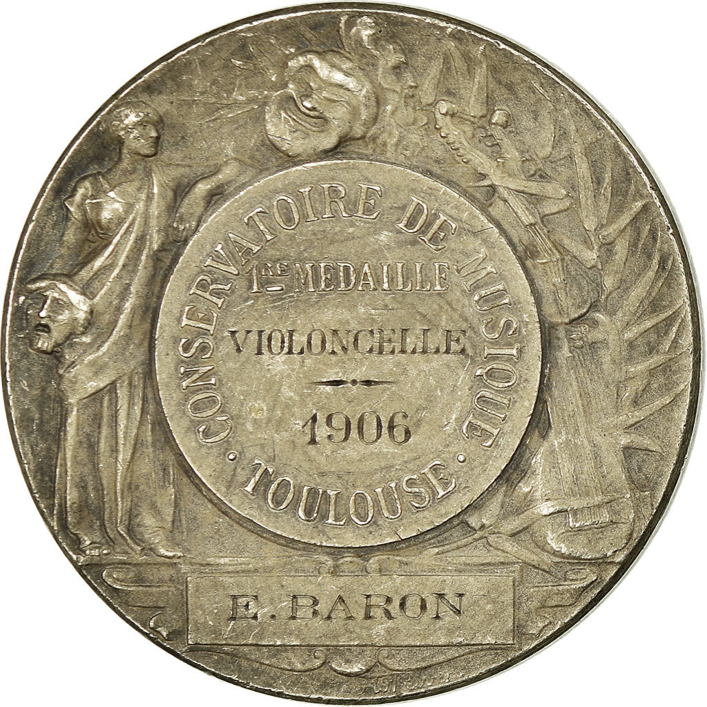 Francja, Medal, Conservatoire de Musique, Violoncelle, Toulouse, 1906