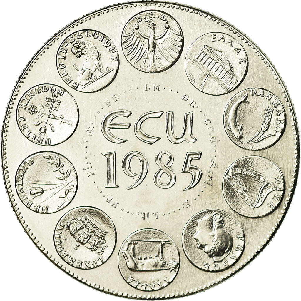 Francia, medaglia, Ecu Europa, Marianne, 1985, Rodier, FDC, Rame-nichel