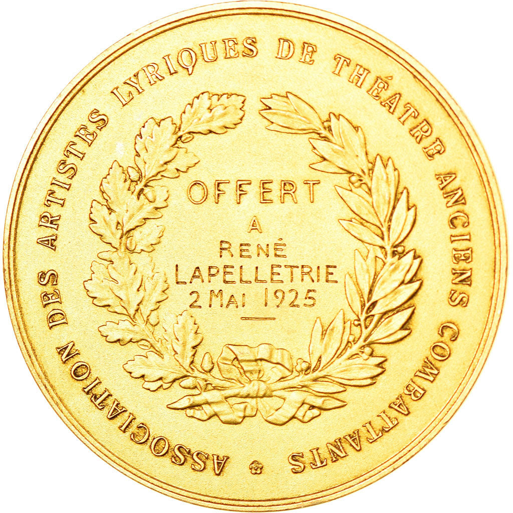 França, Medal, Artistes Lyriques de Théâtre Anciens Combattants, 1925