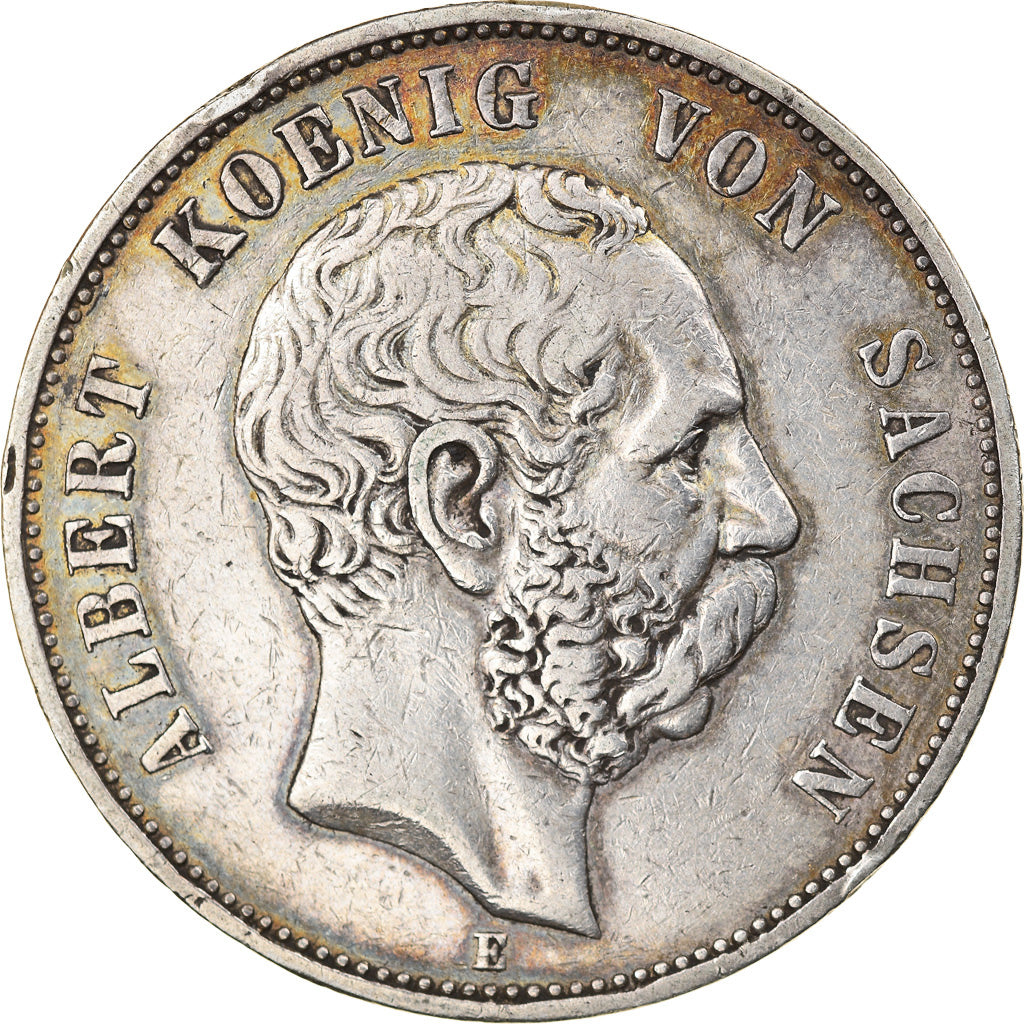 Coin, German States, SAXONY-ALBERTINE, Albert, 5 Mark, 1898, Muldenhütten