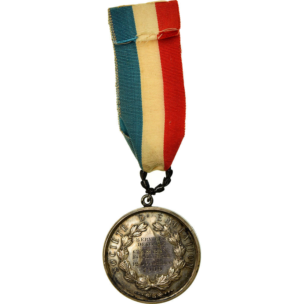 France, Société d'Emulation, ville de Cambrai, Médaille, 1909, Excellent