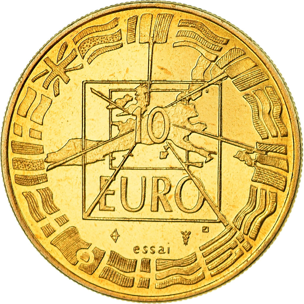 Francja, Medal, 10 Euro, Football, Sport i wypoczynek, 1998, MS(65-70), Stop