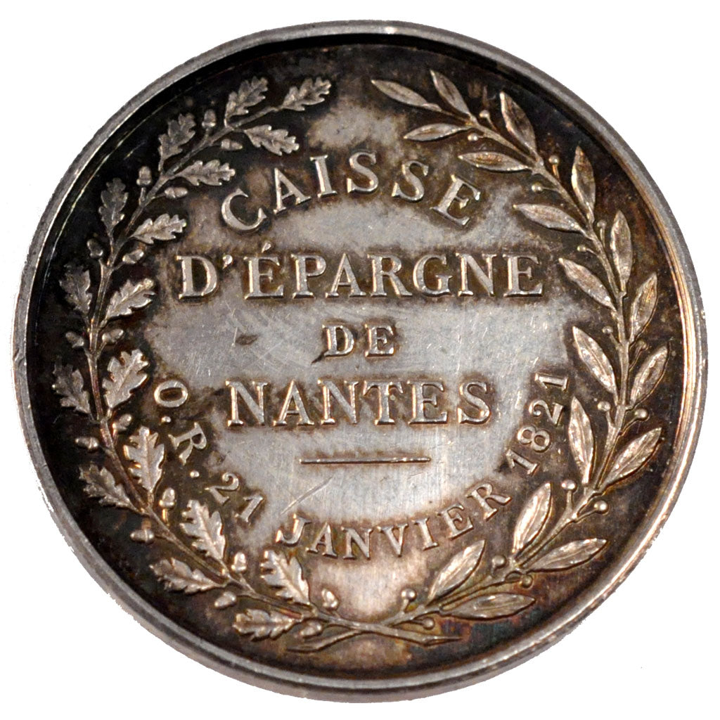 France, Savings Bank, Token, AU(55-58), Silver, Jacqmin #53, 15.58
