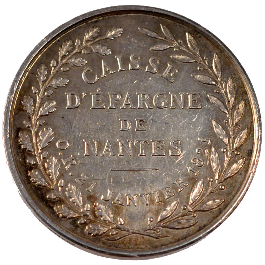 France, Savings Bank, Token, AU(55-58), Silver, Jacqmin #53, 15.80