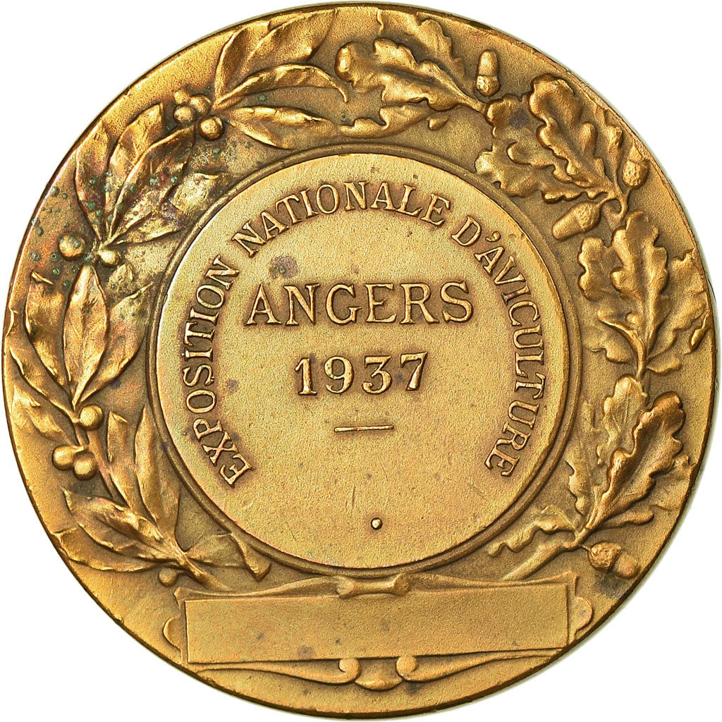France, Medal, Exposition Nationale d'Aviculture, 1937, AU(55-58), Bronze