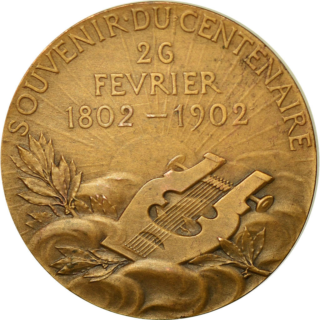 França, Medal, Victor Hugo, Souvenir du Centenaire, 1902, Chaplain, AU(55-58)