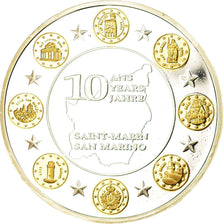 San Marino, Medal, 10 Ans de l'Euro, Saint-Marin, 2012, MS(65-70), Copper Plated