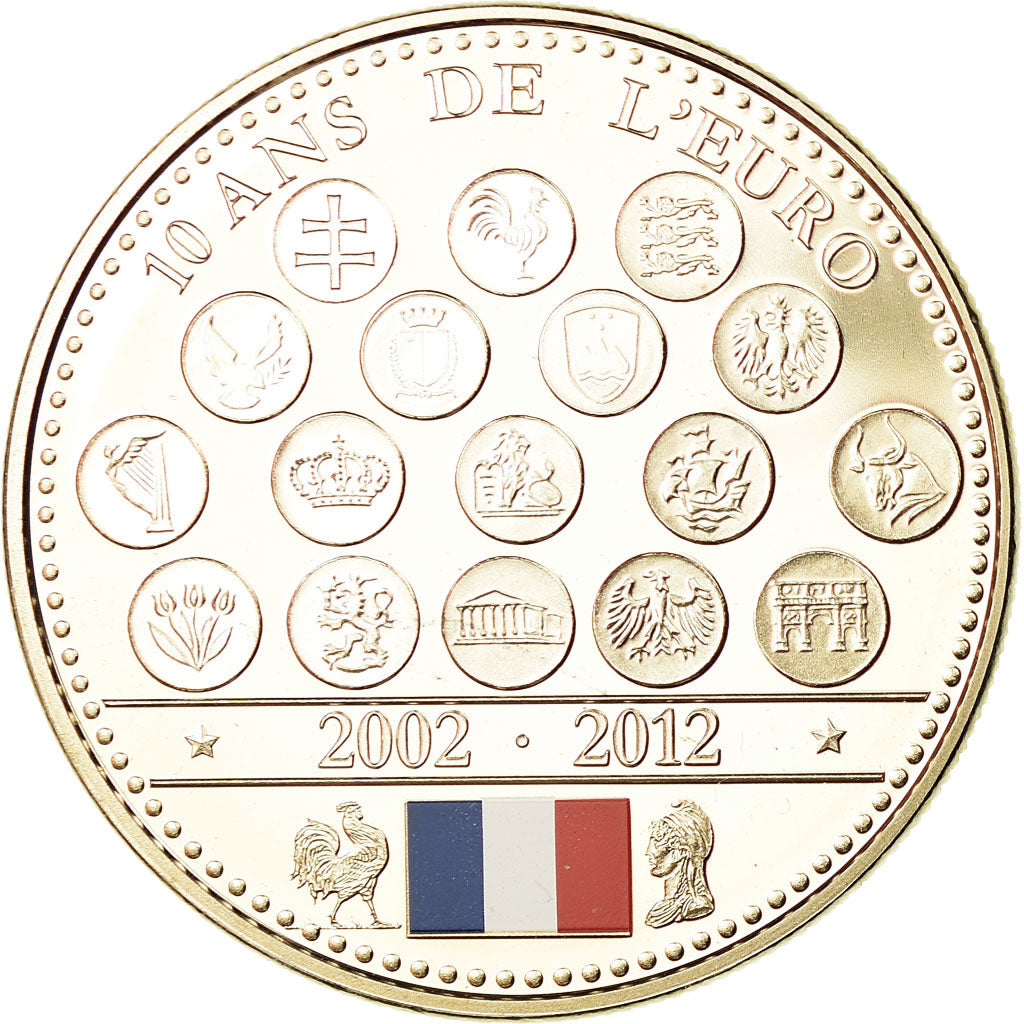 France, Medal, L'Europe des XXVII, 10 Ans de l'Euro, 2012, MS(65-70)
