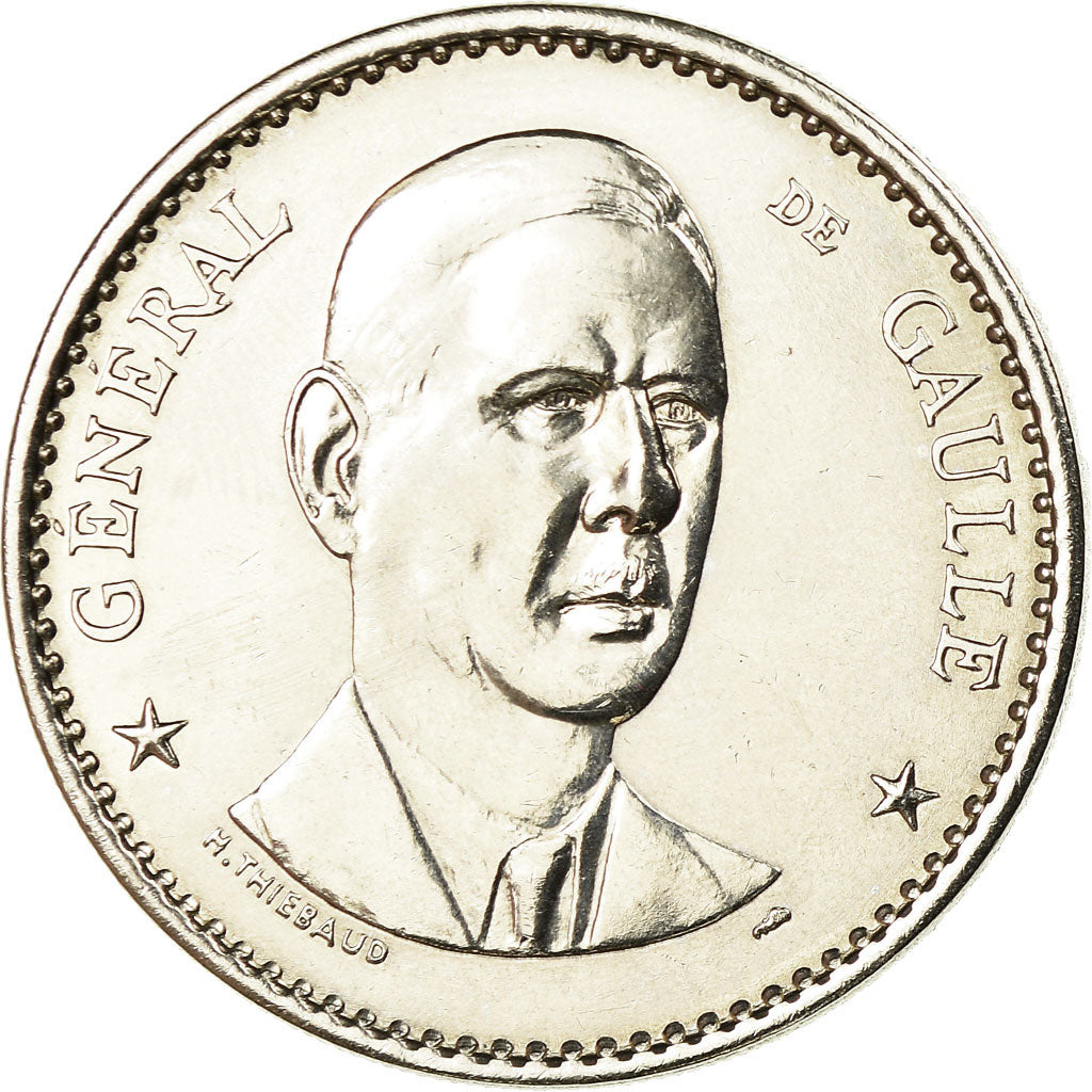 Francia, medaglia, Général De Gaulle, SPL, Doratura in rame-nichel