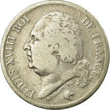 Moneta, Francia, Louis XVIII, 2 Francs, 1824, Lille, MB+, Argento, Gadoury:513