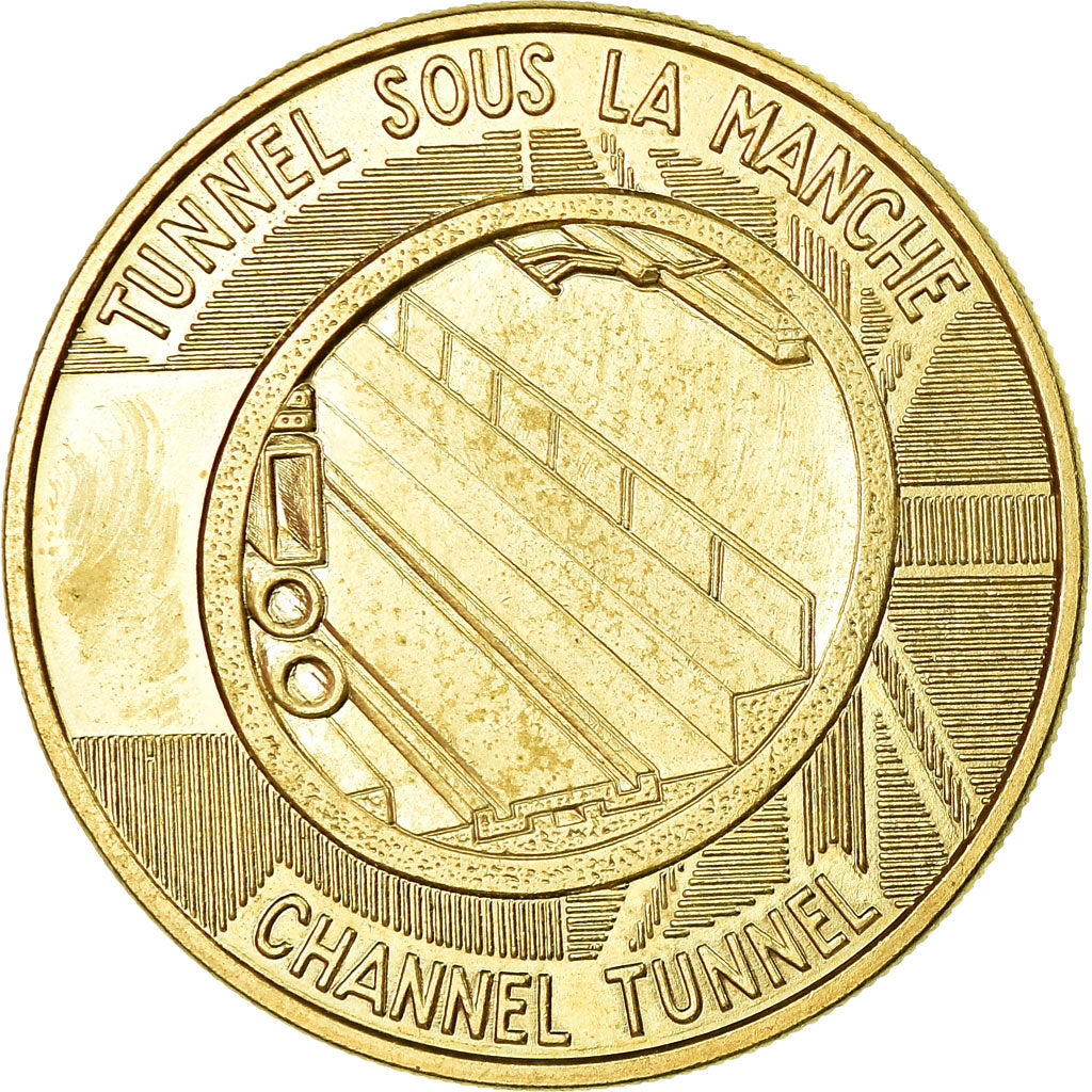 France, Médaille, Tunnel sous la Manche - First Junction, 1990, SPL, Copper