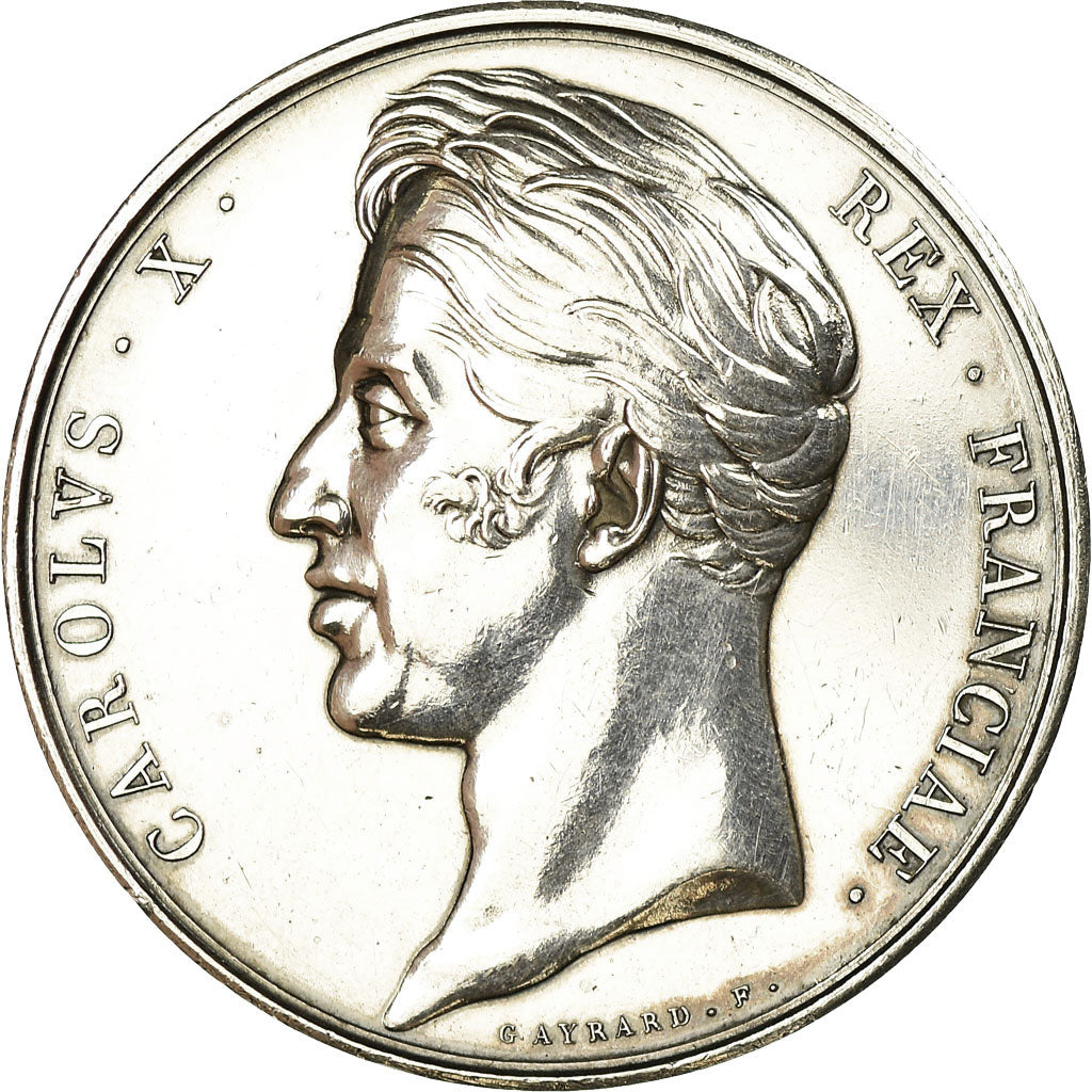 France, Medal, Charles X, Sacre à Reims, 1825, Gayrard, AU(55-58), Silver