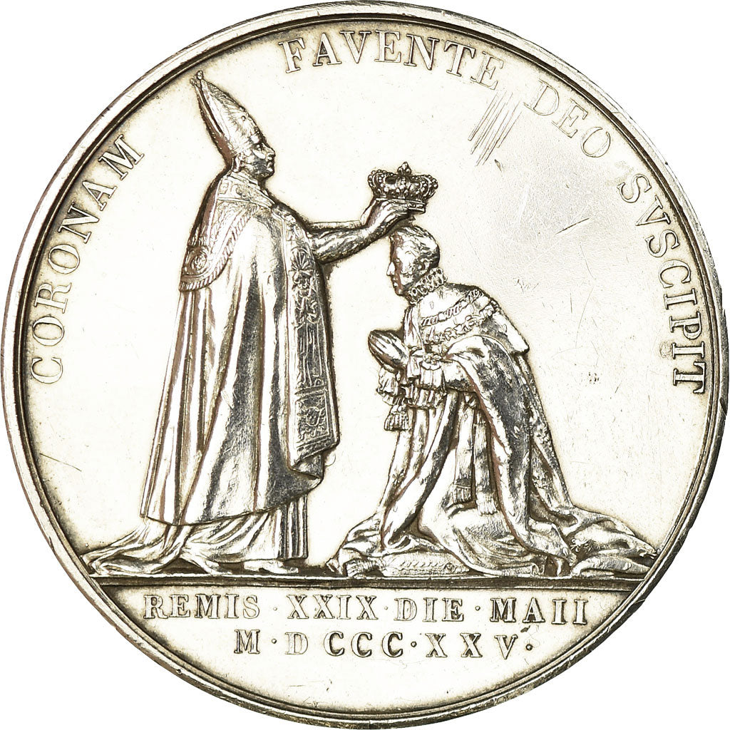 France, Medal, Charles X, Sacre à Reims, 1825, Gayrard, AU(55-58), Silver