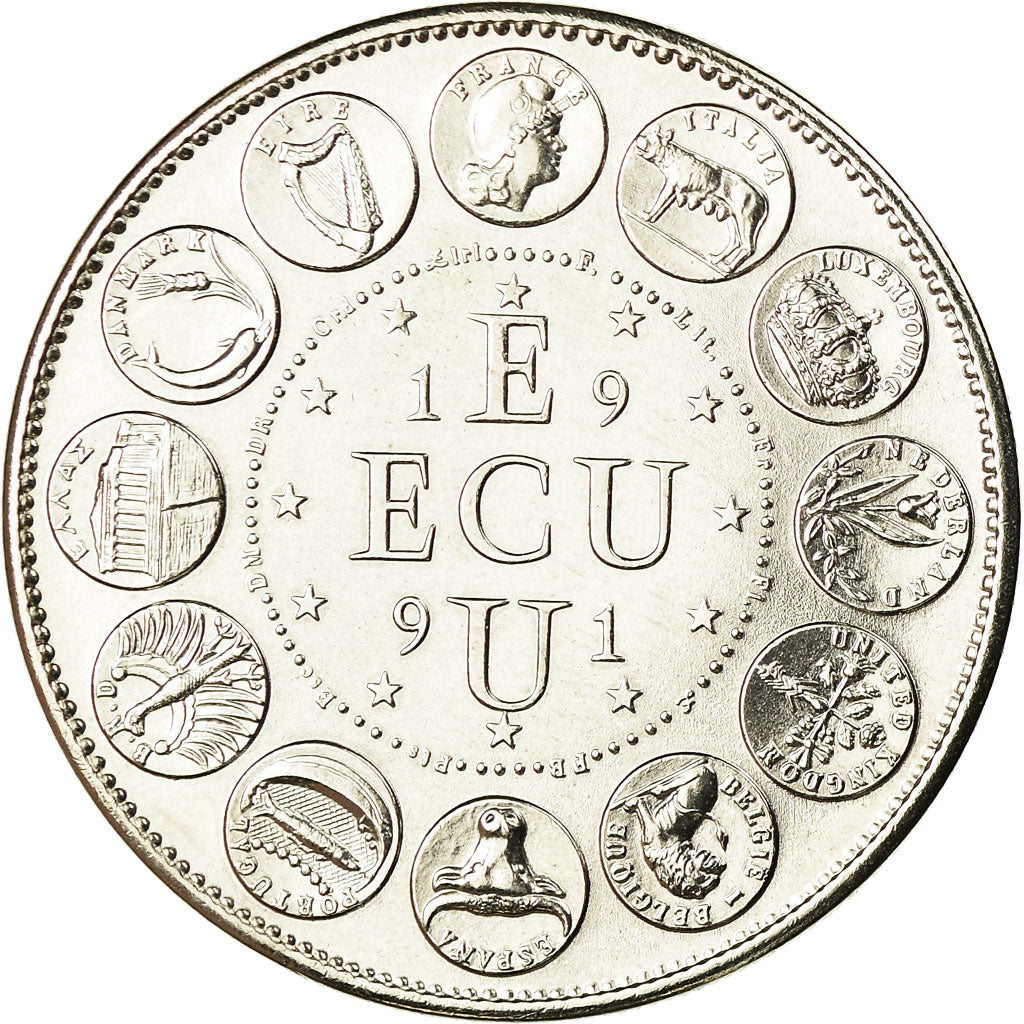 Frankreich, Medaille, Ecu Europa, Marianne, 1991, Rodier, STGL, Copper-nickel