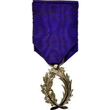 Francia, Ordre des Palmes Académiques, medalla, 1955, Muy buen estado, Plata