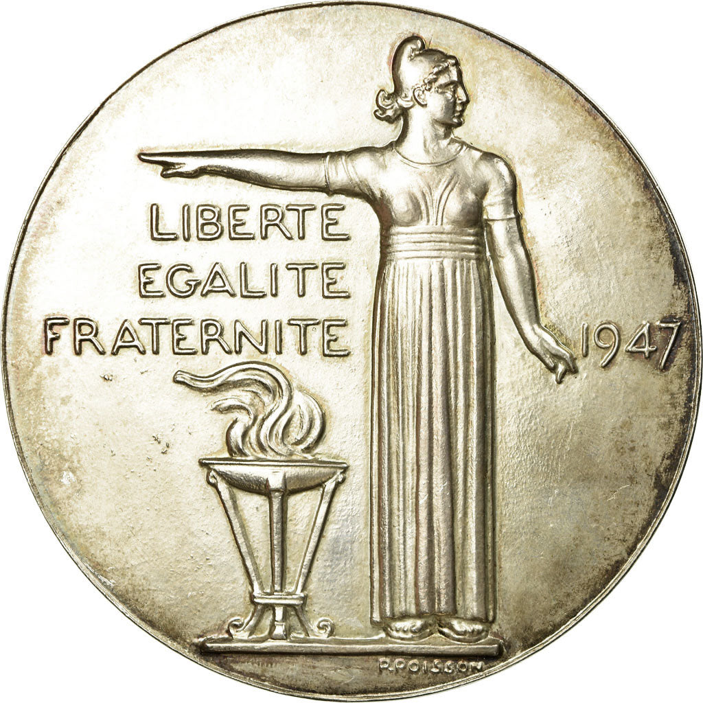 France, Medal, Vincent Auriol, Président de la République, 1947, Poisson