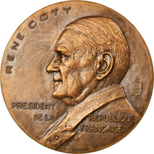 France, Medal, Président René Coty, Union Française, 1953, Coeffin, MS(63)