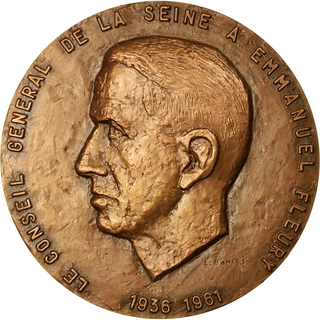 France, Medal, Emmanuel Fleury, Auschwitz, 1961, Bancel, MS(65-70), Bronze