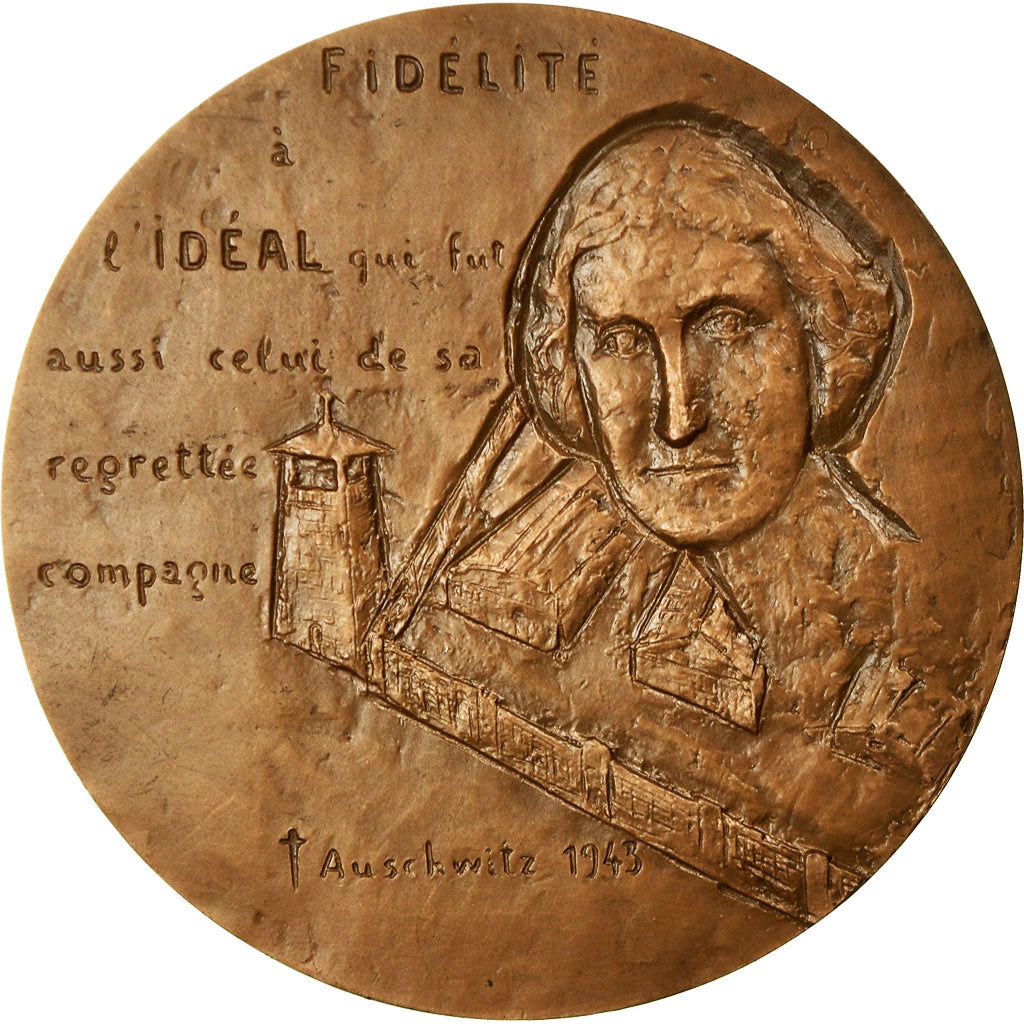 France, Medal, Emmanuel Fleury, Auschwitz, 1961, Bancel, MS(65-70), Bronze