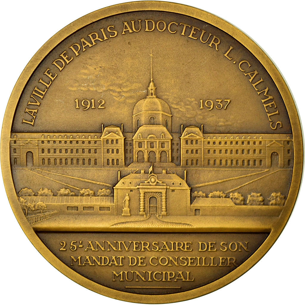 França, Medal, La Ville de Paris au Docteur L.Calmes, 1937, Cochet, MS(63)