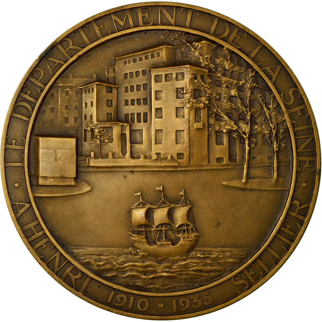 France, Medal, Henri Seillier, Rapporteur Général du Budget de la Seine, 1935
