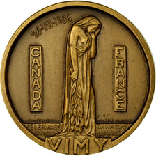 France, Médaille, Canadian War Memorial on Vimy, 1936, Possesse, SPL, Bronze