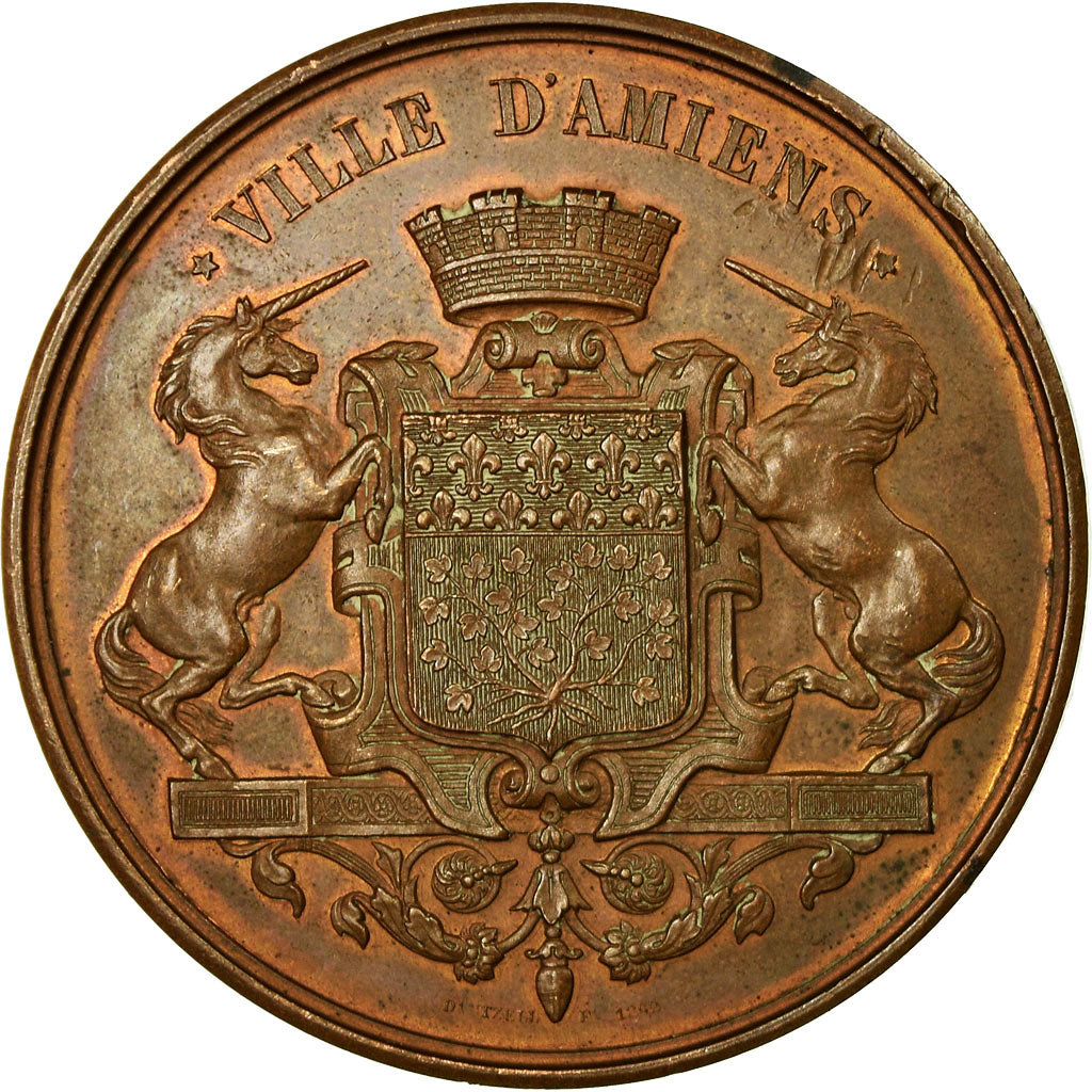 Francja, medal, Dénombrement Quinquennal, Ville d'Amiens, Society, 1891