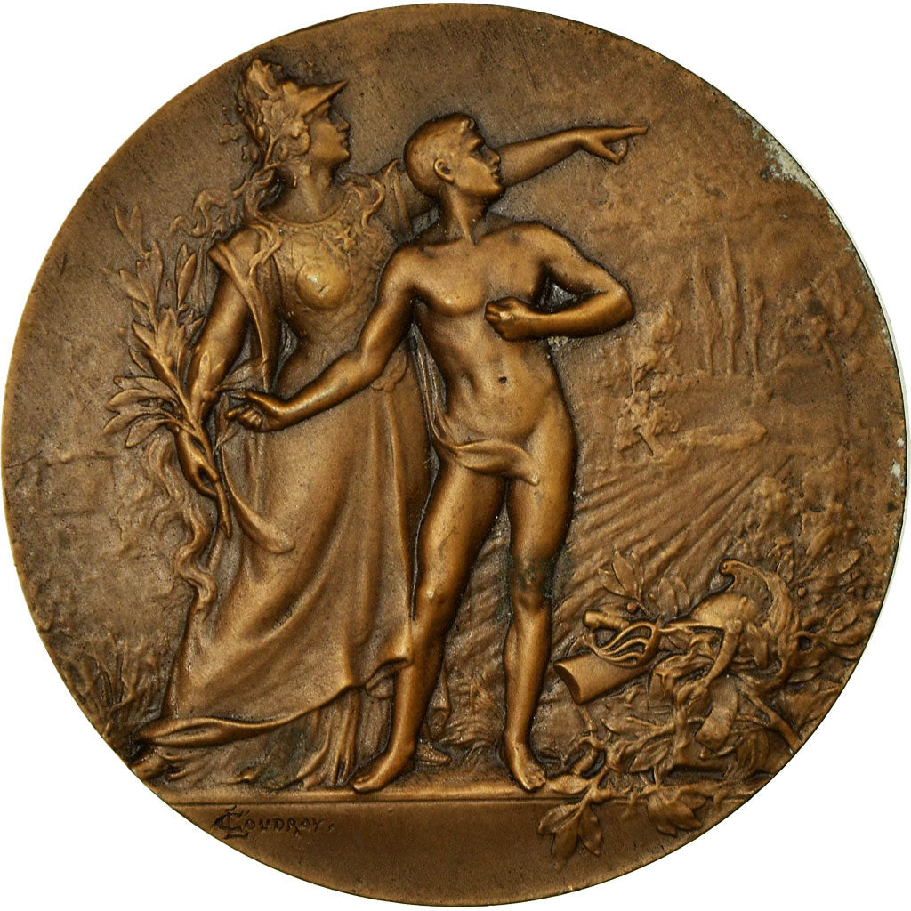 France, Médaille, Art Nouveau, Préparation Militaire, Coudray, SUP, Bronze