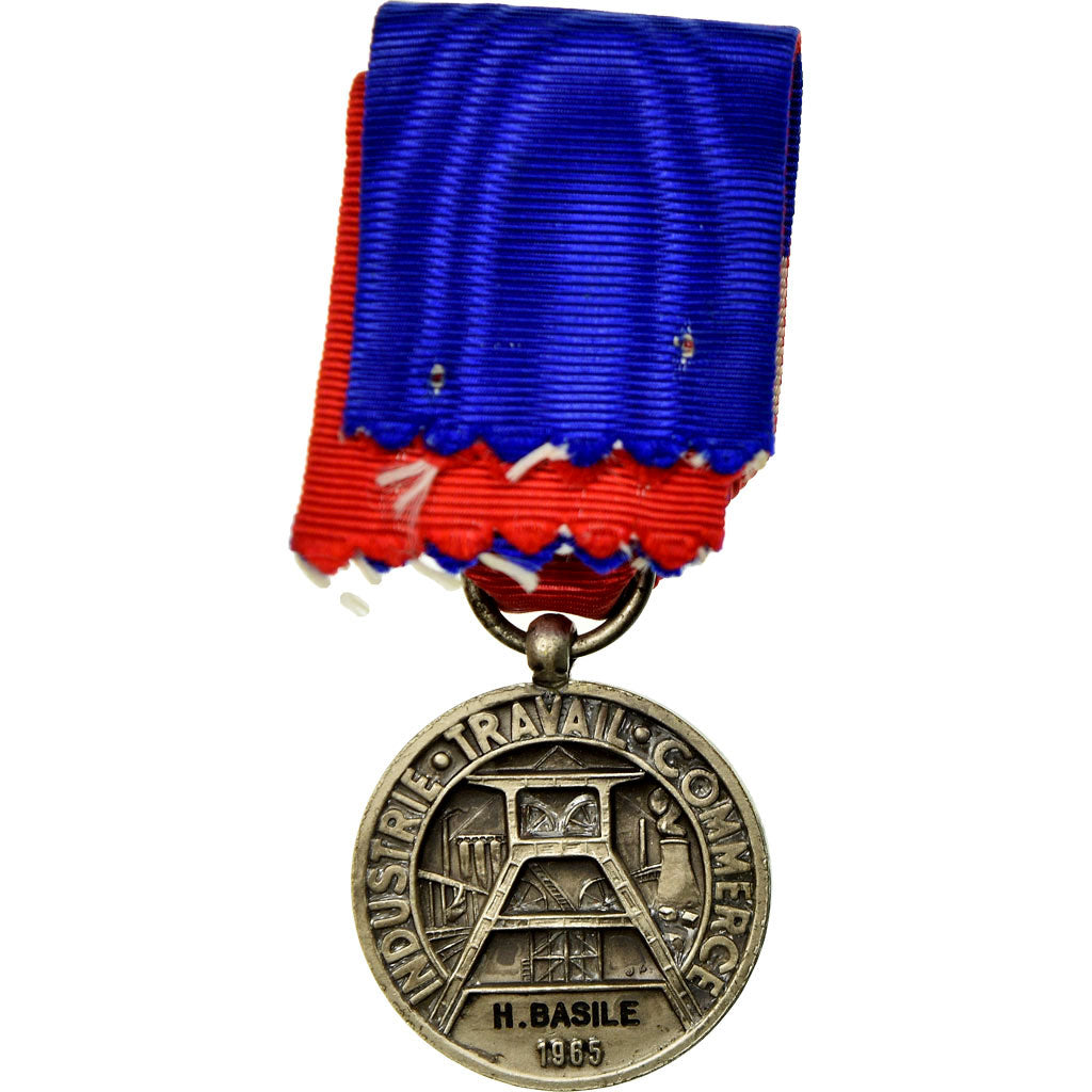 France, Industrie-Travail-Commerce, Medal, 1965, Very Good Quality, Silvered