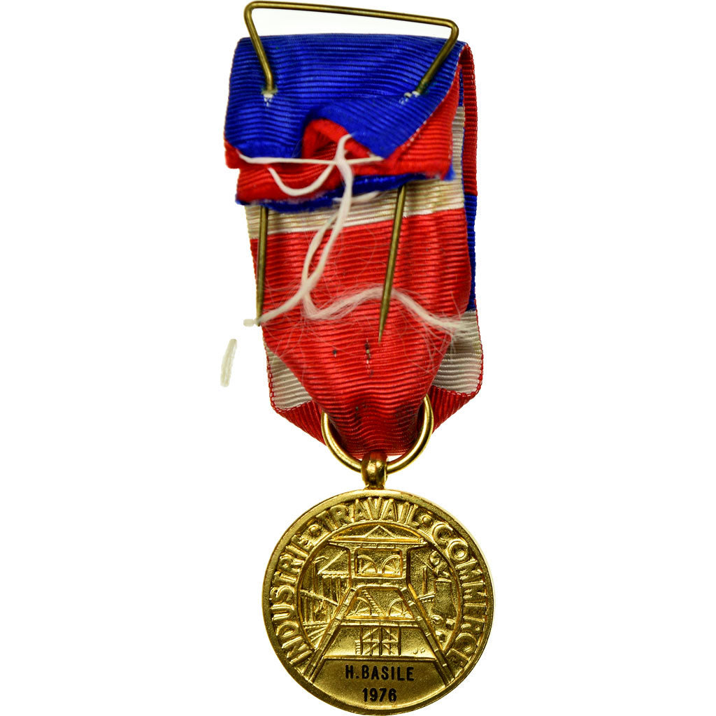 France, Industrie-Travail-Commerce, Médaille, 1976, Excellent Quality, Gilt