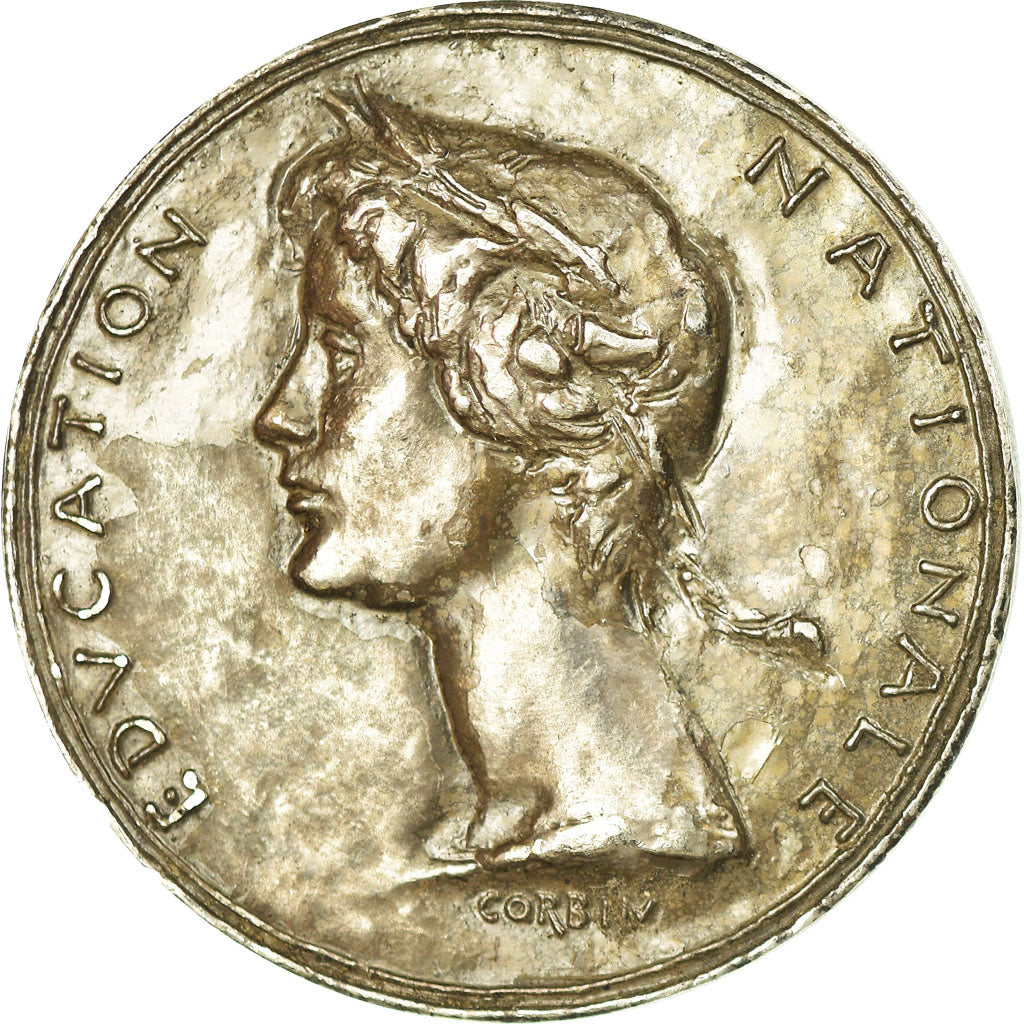 France, Medal, Education Nationale, 1973, Corbin, AU(50-53), Silver