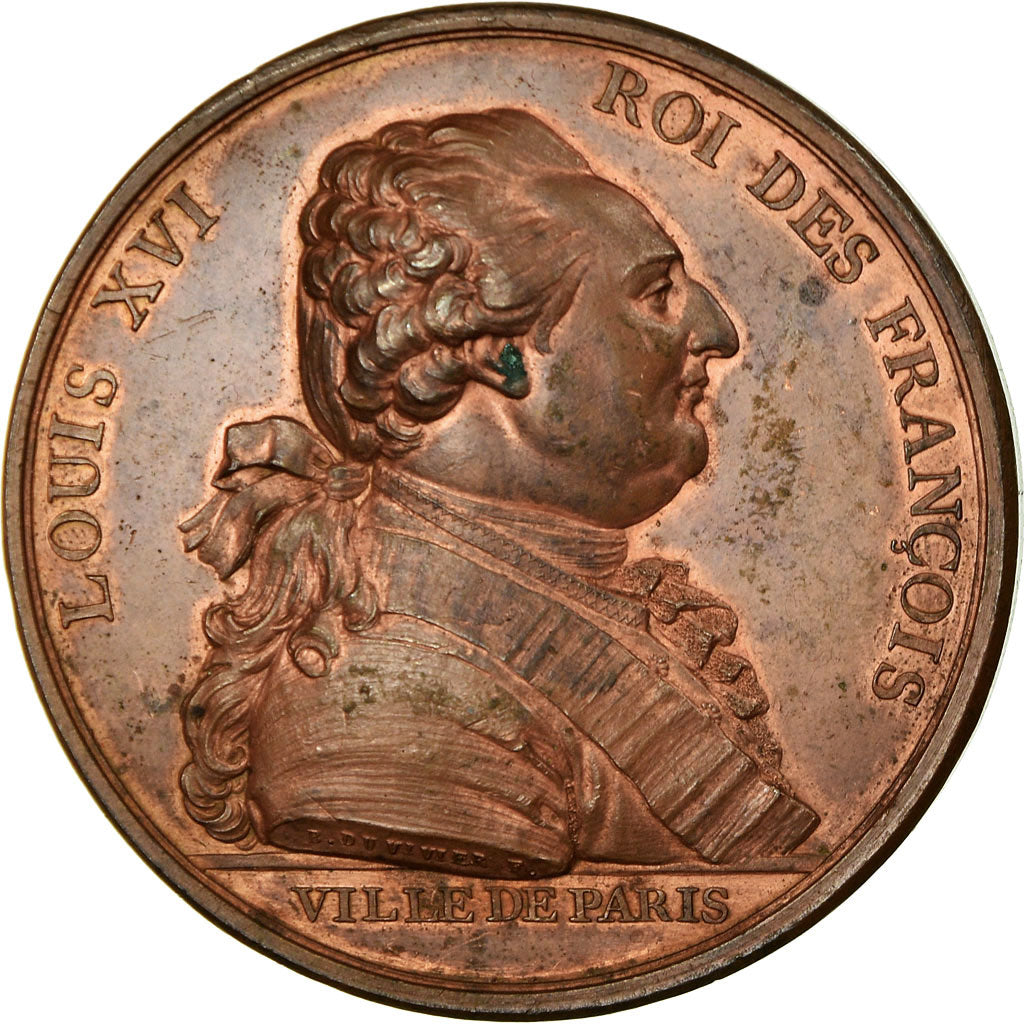 France, Medal, Constitution, Arrivée du Roi à Paris, 1789, Duvivier