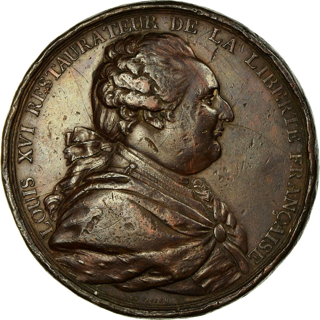 France, Medal, Louis XVI, Abandon de tous les Privilèges, 1789, Duvivier