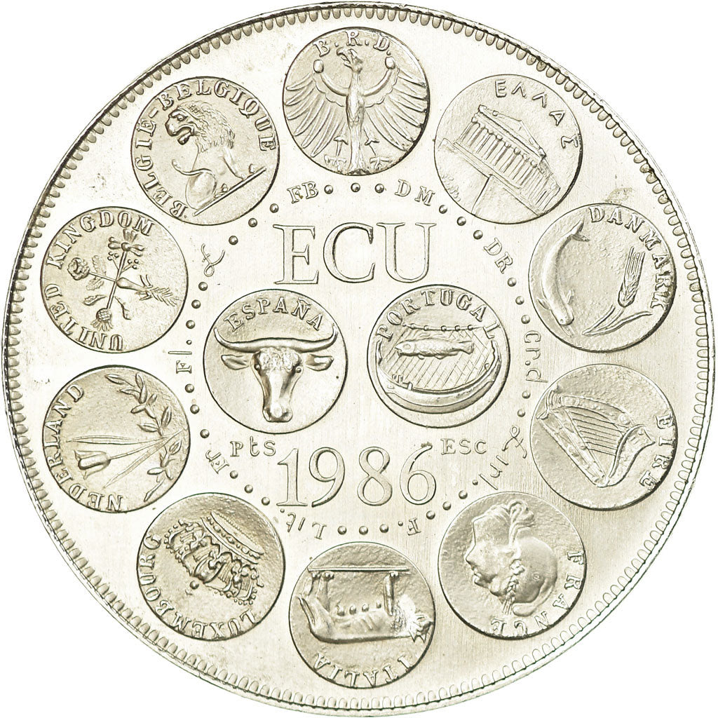 Francja, Medal, Ecu Europa, Marianne, 1986, Rodier, MS(63), Miedź-Nikiel