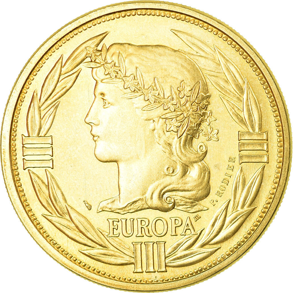 Francia, medaglia, Ecu Europa, Marianne, 1993, Rodier, FDC, Doratura in